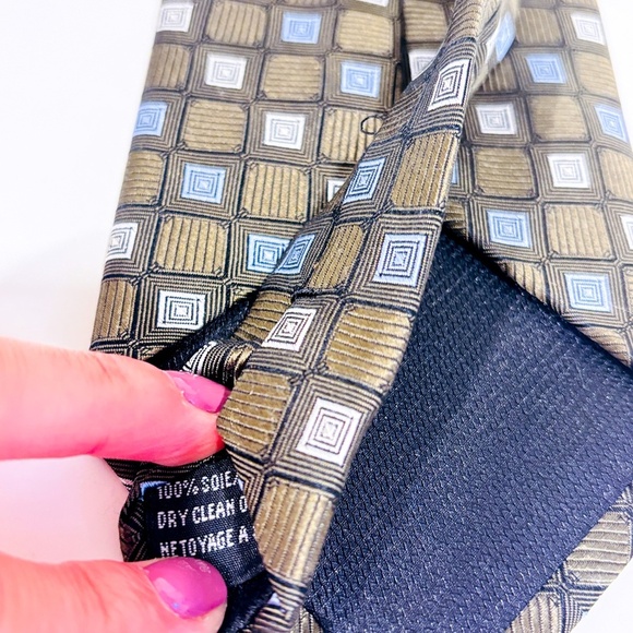 DISTINCTION Green patterned silk tie | Classic design * - Picture 5 of 5